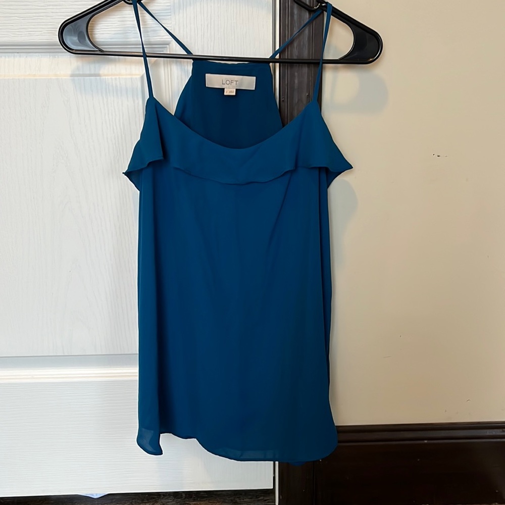 Loft Silky Blue Top, size S